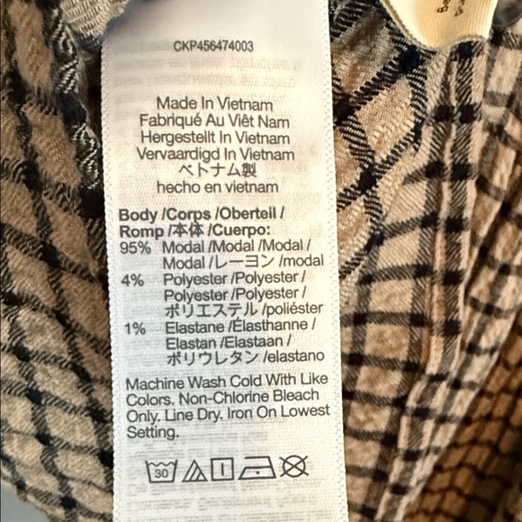 Madewell Button-Back Peplum Top in Mini Windowpane size small - Picture 9 of 9